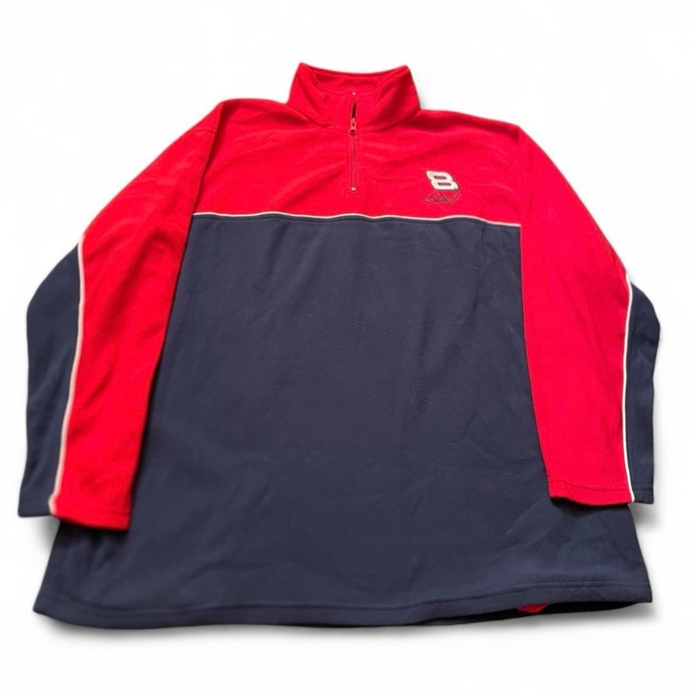 Vtg Dale Earnhardt Jr Sweater Mens XL Red Blue Fleece 1/4 Zip Pullover #8